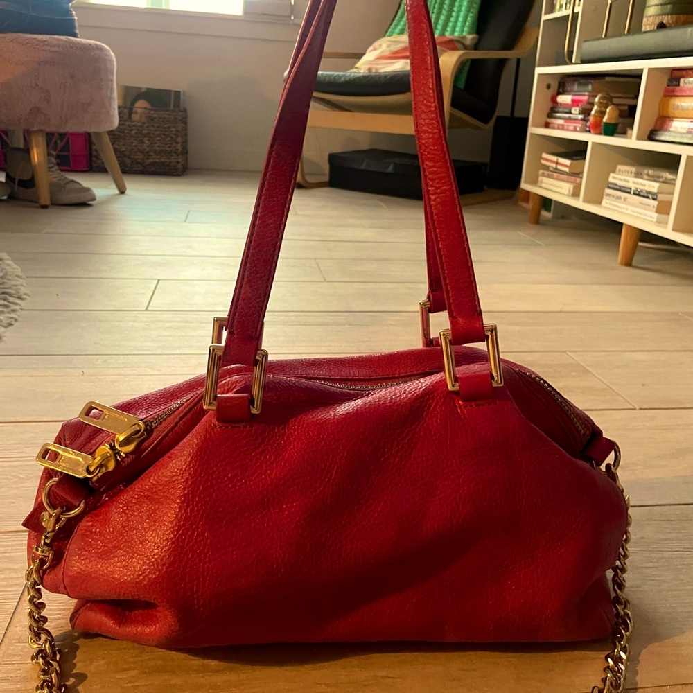 EUC RARE - VINTAGE JUICY COUTURE Sylvia Satchel in Hot Pink Leather